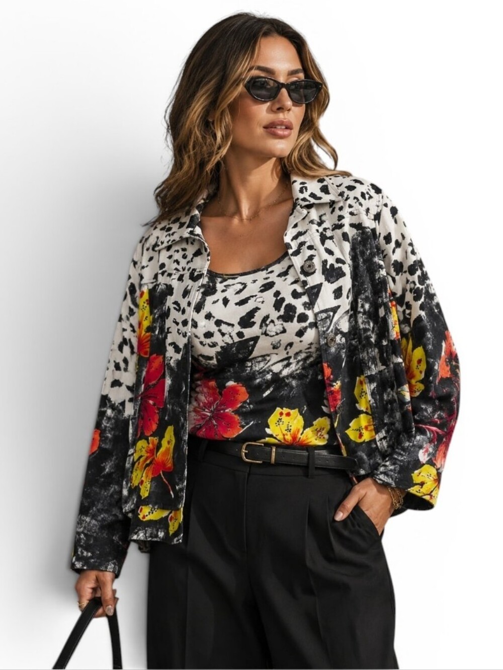 Parsley & Sage 2-Piece Art-to-Wear Cotton Jacket & Top Set SZ L